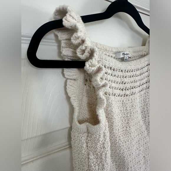 Madewell Ruffled Crochet Knit Sweater Tank Top Size small S women - Picture 2 of 8